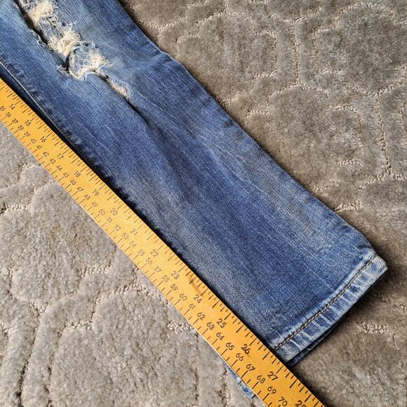 SLINK JEANS CURVY SUPER DISTRESSED WOMENS SIZE 4 STRETCH 27x27 CASUAL ANKLE - Picture 6 of 10